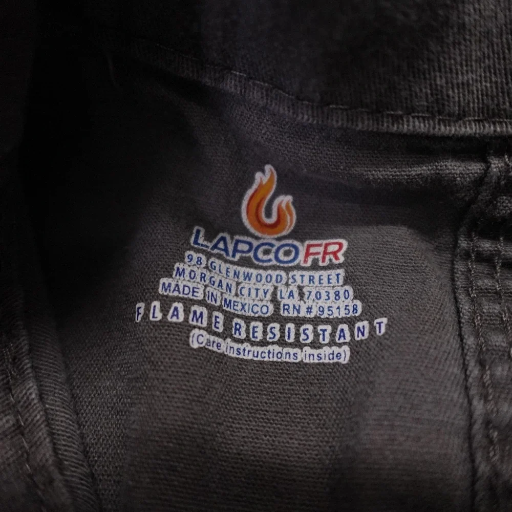 LAPCO FR Coveralls Mens Large Gray Cotton Twill Flame Resistant CAT 2 Workwear